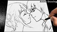 Simple & Easy Steps To Draw Boy and Girl in Love || Learn Easy Anime Drawing Techniques