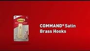 Organize Beautifully with Command™ Medium Satin Brass Hooks