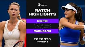 Camila Giorgi vs. Emma Raducanu | 2022 Toronto Round 1 | WTA Match Highlights