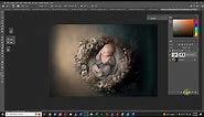 How to easily Photoshop a newborn into a newborn digital backdrop