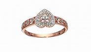 10k Rose Gold Heart Vintage Diamond Accent Ring, Size 6
