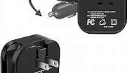 USB Wall Car Charger Combo, 2.1A 2 in 1 Dual Port USB Car Travel Charger Adapter Foldable Plug Compatible iPhone 13 12 11 Pro Max XS 8 7 6 Plus iPad Samsung Galaxy S21 S20 S10 S9 HTC LG Pixel Kindle