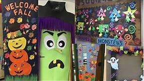 Preschool Halloween decoration ideas/Halloween Door decoration design/classroom hanging decoration