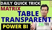 Transparent Table Background Color in Power BI Table & Matrix Table