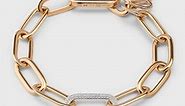 Chopard 18K Rose Gold Oval Chain Diamond Link Bracelet