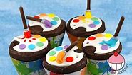 Artist Paint Palette Cupcakes - Back to School with Cupcake Addiction