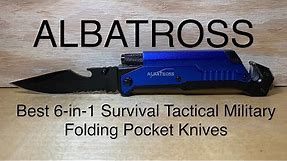 [51] ALBATROSS Best 6-in-1 Survival Tactical Military Folding Pocket Knives Review.