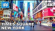 [4K] Walking tour of Times Square in New York City USA - Vacation Travel Guide