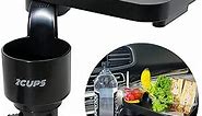Car Cup Holder Expander and Attachable Tray, Fits Yeti/Hydroflasks/Nalgene 16-40 oz. Dual Cup Holder with Adjustable Swivel Tray. Organizer Table for car, Truck, Automotive