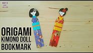 Origami Japanese Kimono Doll Bookmark-How to make easy origami kimono dolls