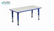 Flash Furniture Rectangular Plastic Height Adjustable Activity Tables, Set of 3, Blue