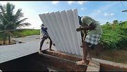 Asbestos Roofing Sheet Installation_Perfecly Fitting On House Roof Cement Sheet|Asbestos Roof Work
