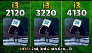 intel Core i3 2120 vs i3 3220 vs i3 4130 | 2nd, 3rd & 4th Gen Intel Processors | 10 Games in 2023🔥