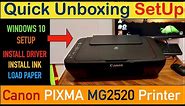 Canon PIXMA MG2520 Setup, Quick Unboxing, Install Setup Ink, Load Paper, Install Driver & Test Print