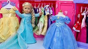 American Girl Doll Disney Princess Closet Tour!