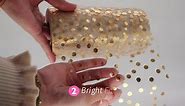 Glitter Tulle Fabric Rolls with Gold Polka Dots, Tulle Ribbon Sparkle Sequin Mesh Netting for DIY Tutu Skirt Wedding Decor Crafts Gift Wrapping Baby Birthday Shower (6 Inch x 50 Yards, Gray)