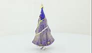 Glass Of Venice Murano Glass Christmas Tree Standing Sculpture - Blue and Gold. Christmas Ornament for Holiday Décor, Italian Handmade