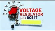 Voltage Regulator using Transistor BC548 or BC547 Dimmer Circuit