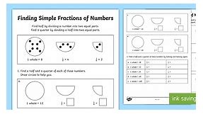 Fractions of Number Amounts Worksheet