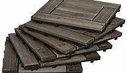 Outsunny 27 Pcs Wooden Interlocking Decking Tiles, 30 x 30 cm - Charcoal Grey