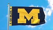 College Flags & Banners Co. Michigan Team University Wolverines Printed Header 3x5 Foot Banner Flag