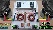 Simple Homemade Powerful Stereo Heavy Bass Amplifier / How to Make Amplifier withTransistor 2SC5200