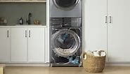 Electrolux 4.5 cu. ft. Stacked Washer and 8.0 cu. ft. Gas Dryer Laundry Tower in Titanium with SmartBoost Premixing, Energy Star ELTG7600AT