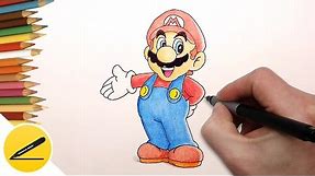 How to Draw Super Mario Step by Step - Drawing lesson Super Mario