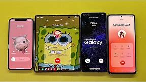 Loud and Beautiful Mobile Calls on New Samsung Z Fold vs iPhone 10 vs Z Flip4 vs Samsung A72