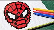 Handmade Pixel Art - How To Draw Spider-Man #pixelart