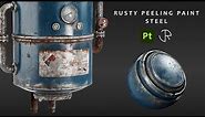 Making a worn rusty steel with peeling paint material in substance 3d painter - Tutorial