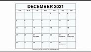 Printable December 2021 Calendar Templates with Holidays - Wiki Calendar