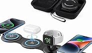 2024 Global Debut Nano 4 in 1 Wireless Charger for Apple Multiple Devices, 30W Foldable Travel Charging Station for iPhone AirPods Pro Apple Watch Samsung,Magnetic Charger Pad for iPhone 15/14/13/12
