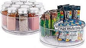 Lazy Susan Turntable - Clear Acrylic, Rotates 360 Degrees. Easily Organize Your Fridge, Cabinet or Counter. Great Carousel Storage for Food, Spices, Cosmetics. (2-Pack)