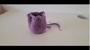 How to Crochet a Drawstring Bag - Mini Version - Beginners - Step by Step Tutorial