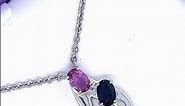 Bespoke Pink and Blue Sapphire Necklace - 18-Carat White Gold