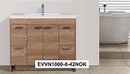 Eviva Lugano 42 in. W x 19 in. D x 36 in. H Single Bath Vanity in Natural Oak with White Acrylic Top and White Integrated Sink EVVN1000-8-42NOK