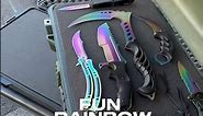 FUN Rainbow Set Knives #knivescollection #automaticknives