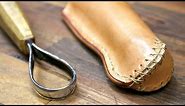 How To Make A Leather Sheath For A Spoon / Hook Knife - Lee Stoffer