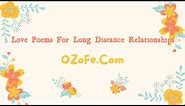 58 Love Poems For Long Distance Relationships | OZoFe.Com