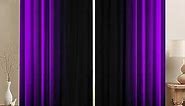 Geometric Abstract Ombre Window Curtains for Bedroom Living Room Kids Teens Purple and Black Striped Curtains Decor Modern Fashion Window Drapes Treatments 52W X 84L,2 Panels