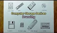 Computer storage devices drawing/How to draw storage devices of computer