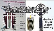 Surge Arrester Lightning Arrester working with ZnO Column Gradient Ring & Critical 2 point Earthing