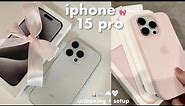 IPHONE 15 PRO ☁️ unboxing, set up + accesories haul (white titanium, 256gb) ౨ৎ⋆˚｡⋆