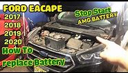 How to replace battery on Ford Escape 2017 2018 2019 with stop start AMG battery