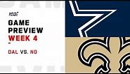 Dallas Cowboys vs. New Orleans Saints Week 4 NFL Game Preview