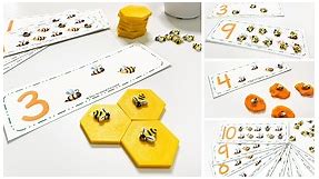 Free Bumble Bee Counting Cards - Insect Math Activities