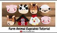 How to make Farm Animal cupcakes (5 mins)｜ Irma's fondant cakes