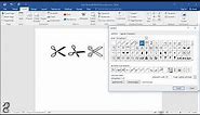 How to type scissor symbols in Word