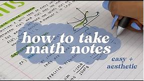 how to take aesthetic + effective math notes in 5 minutes